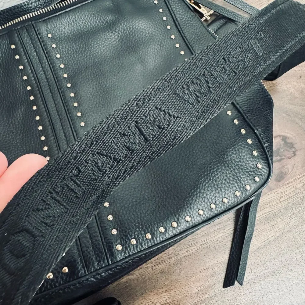 Montana West Concealed Carry Black Gold Studded Crossbody Purse Bag